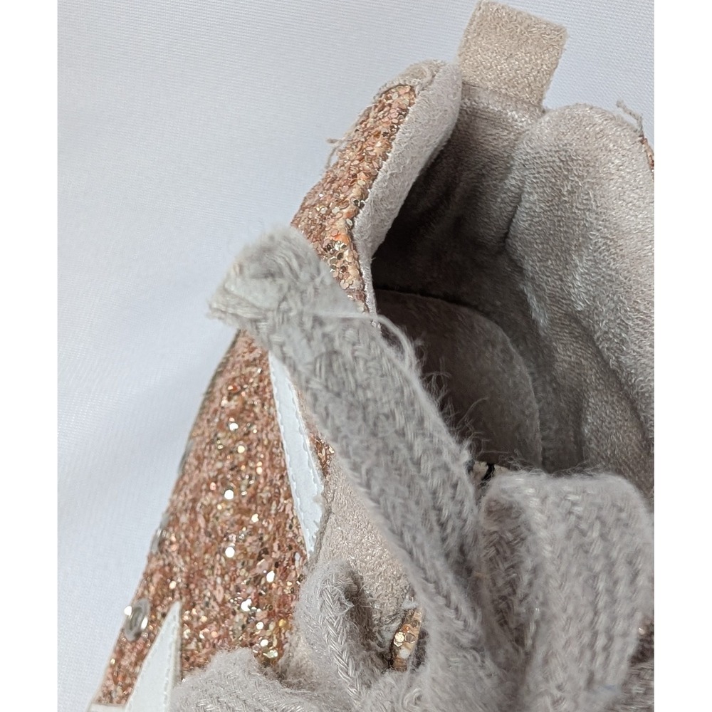 ShuShop Rina Rose Gold Glitter Star High Top Sneakers Beige Womens 8 - Picture 7 of 10